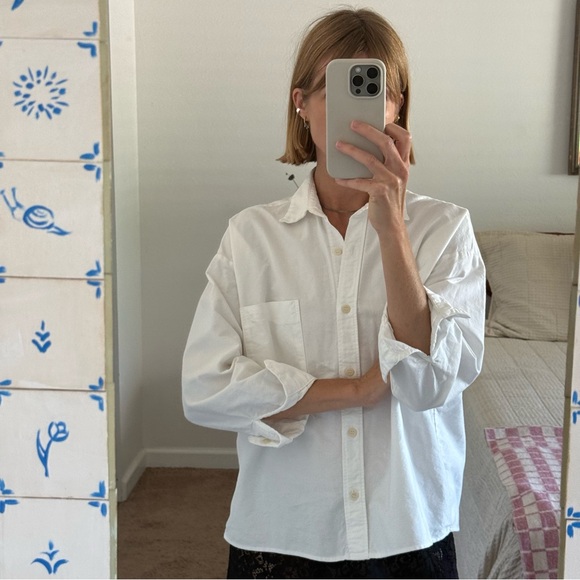 Djerf Avenue Tops - Djerf Avenue White Button Up